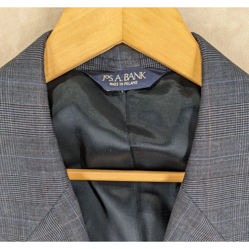JOS A BANK‎ 42 MENS SPORT COAT EXECUTIVE COLLECTION PLAID GRAY 44
